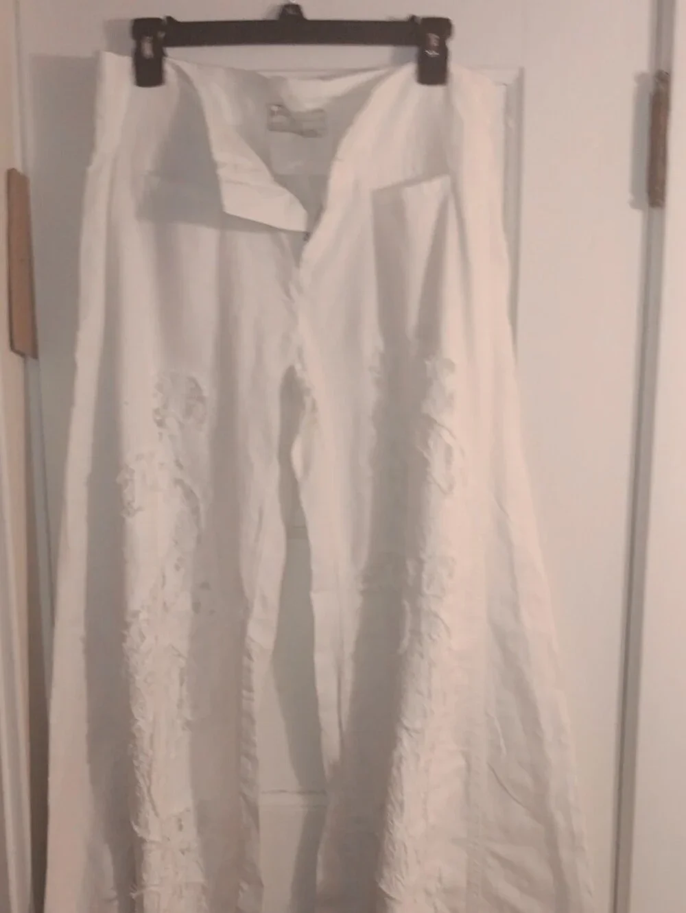 Free People Cream High-Rise Wide Leg Pants